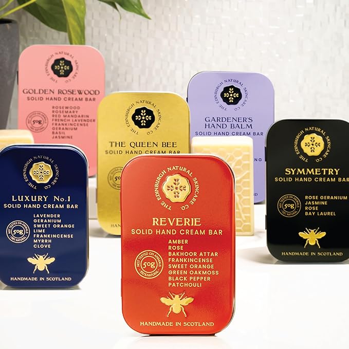 Moisturising Solid Hand Cream Bars | For Dry & Sensitive Hands | Golden Rosewood Scent | Natural Hand Cream | No Sticky Residue | Luxury Gift | Cruelty Free | Edinburgh Skincare Company
