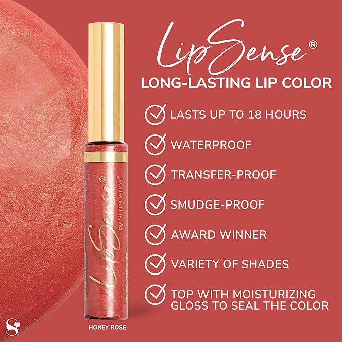 SeneGence LipSense Long-Lasting Liquid Lipstick – 18-Hour Wear, Waterproof, Transfer-Proof, Paraben-Free, Vegan, Cruelty-Free Lip Color in Multiple Shades
