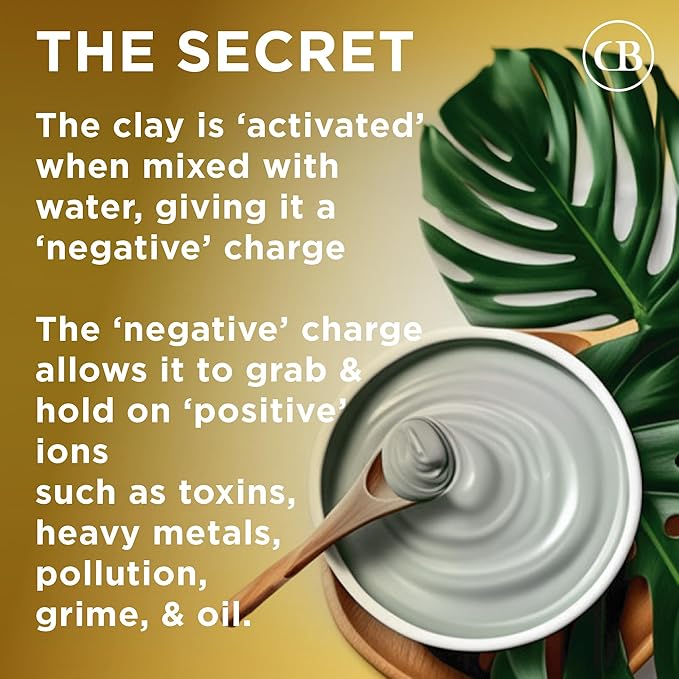 California Biology Calcium Bentonite Clay | Indian Healing Clay for Face & Body | Deep Pore Cleansing & Detox Face Mask | Skincare, Beauty, & Acne Treatment for Face (16 Ounce)