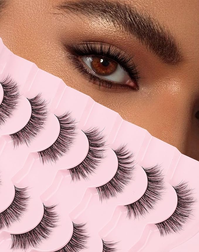 Frihappy Fake Eyelashes Eyelashes Cat Eye Lashes Wispy Natural Lashes Strip Lashes Mink Lashes 13mm Lashes 3D Air-Polaris