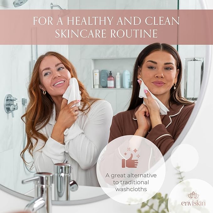 50 Disposable Face Towels Plant-Based Makeup Remover Wipes for Sensitive Skin - XL Ultra Soft Single-Use Dry Facial Towellettes for Daily Skincare Routine, Extra Large Clean Washing Cloths (10"x12")