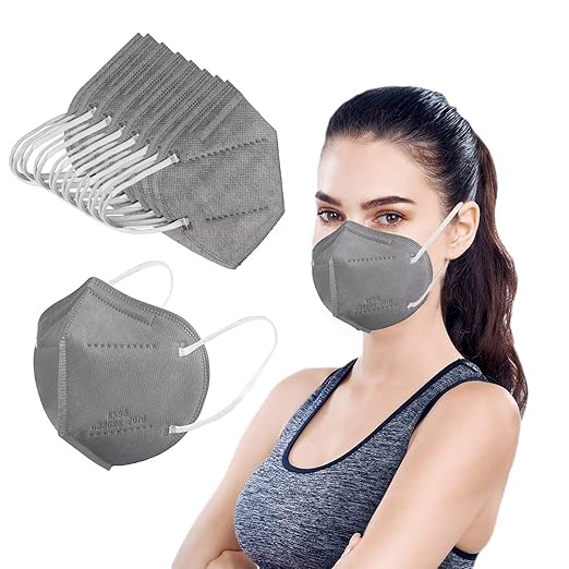 KN95 Face Masks 100 PCS, 5-Ply KN95 Grey Masks,Breathable Protection Masks, Individually Wrapped, Cup Dust Safety Mask