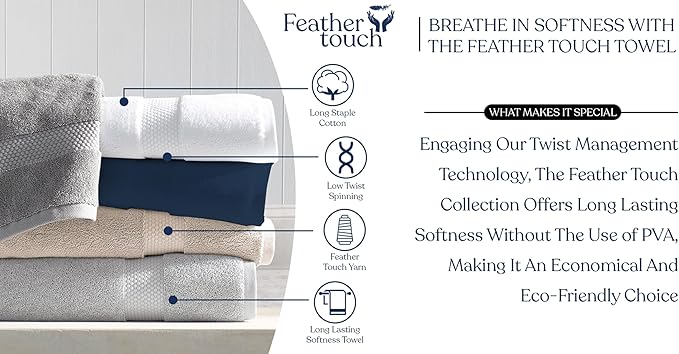 Delara Organic Cotton Luxuriously Plush Bath Towel Pack of 4 | GOTS & OEKO-TEX Certified | Premium Hotel Quality Towels | Feather Touch Technology|650 GSM Long Staple|Soft, Quick Dry & Ultra-Absorbent