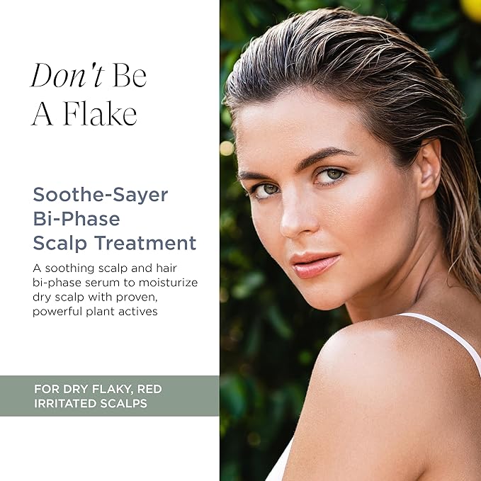 Soothe Sayer Bi-Phase Scalp Treatment – Flake Control & Redness Relief, 99% Natural, 67% Organic, Vegan, Clean Beauty – Nourishing Leave-In for Dry, Itchy, Irritated Scalps, 4 oz