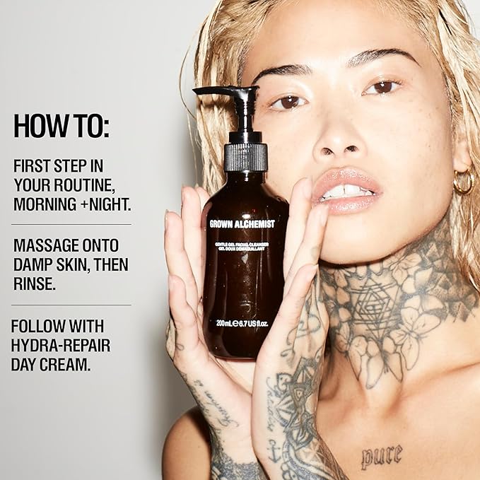 Grown Alchemist Facial Cleanser Set: Polishing Exfoliator (75ml) + Gentle Gel Cleanser (200ml)