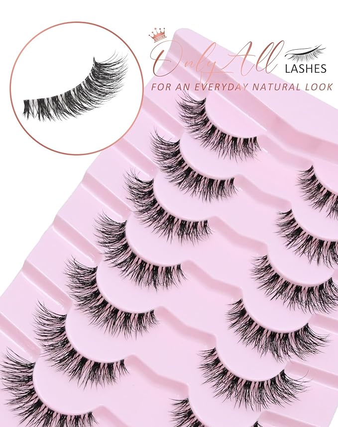 Onlyall Wispy Lashes Natural Flared False Eyelashes Fake Lashes WD-4
