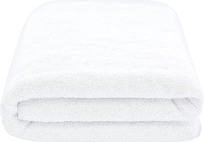 American Soft Linen Oversized Bath Sheet 40x80 Extra Large for Bathroom, 600 GSM 100% Cotton Turkish Jumbo Bathsheet Towels for Adults, White Bath Sheet