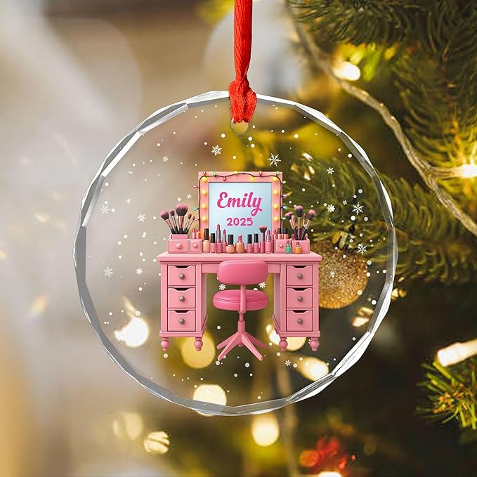 Personalized Makeup Tools Christmas Ornament 2025, Makeup Box Christmas Ornament Gift for Makeup Artist, Christmas Tree Decor for Makeup Shop, Gift for New Makeup Coworkers (Makeup 3)