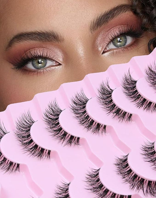 Onlyall Wispy Lashes Natural Flared False Eyelashes Fake Lashes WD-4