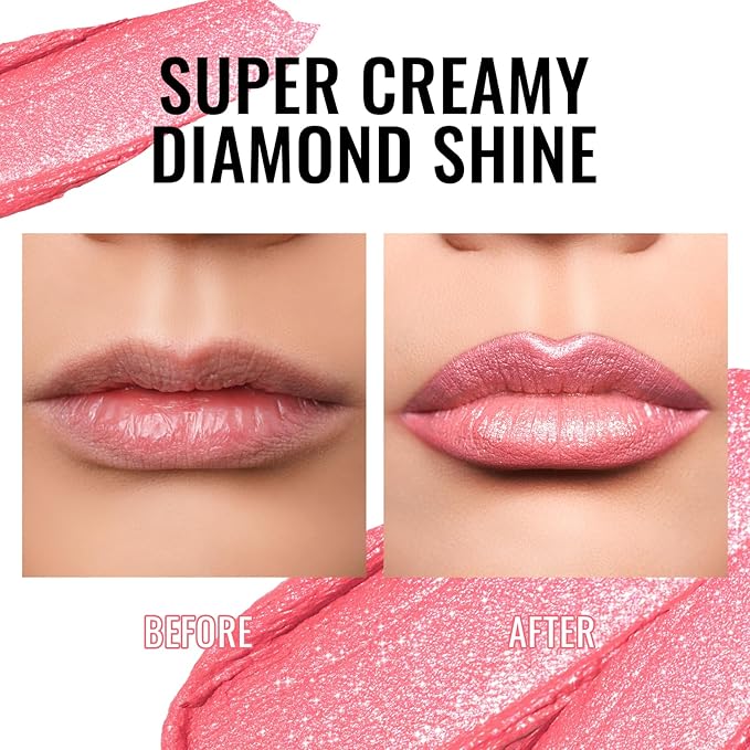 Oulac Infinity Moisture Shine Lipstick - High Shine Shimmery Finish, Super Creamy Texture, Medium to High Coverage - Gluten Free, D08 Pop Stars