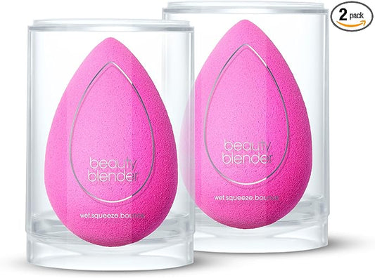 Beautyblender® | Original Pink Beauty Blender 2-Piece Bundle for Blending Foundations, Powders, and Creams, Super-Soft Foam for Streak-Free Application, Made in the USA, Reusable, Washable