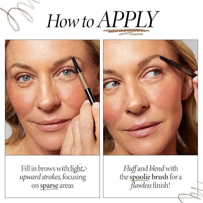 LAURA GELLER NEW YORK INKcredible Waterproof Brow Pencil- Blending Spoolie Brush - Long Lasting Eyebrow Filler (04 Dark Brown)