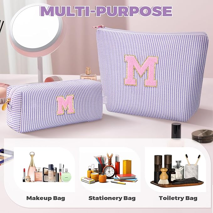 Mothers Day Gifts for Mom,Mum Gifts from Daughter,Birthday Gifts for Wife Sister Her,Mother in Law Gift,Mama Gifts Idea,Makeup Bag Set Cosmetic Bag - Lavender,M