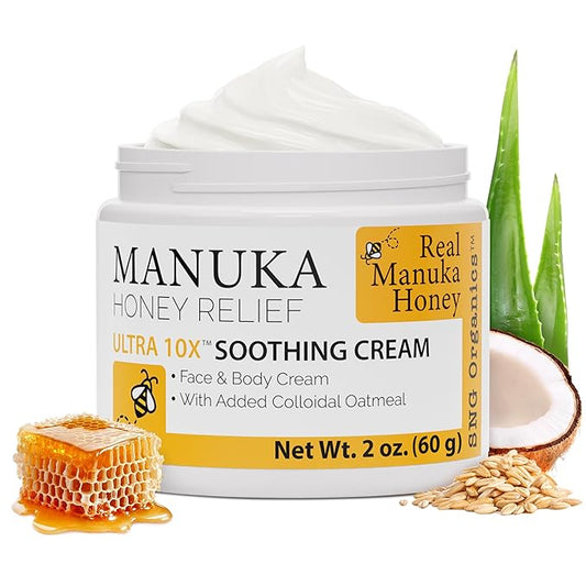 Super Natural Goods Manuka Honey Cream (2oz) – Hydrating Lotion for All Skin Types Suitable for Kids and Adults | Moisturizing Body Cream with Real Manuka Honey Aloe Vera Juice and Cocoa Butter
