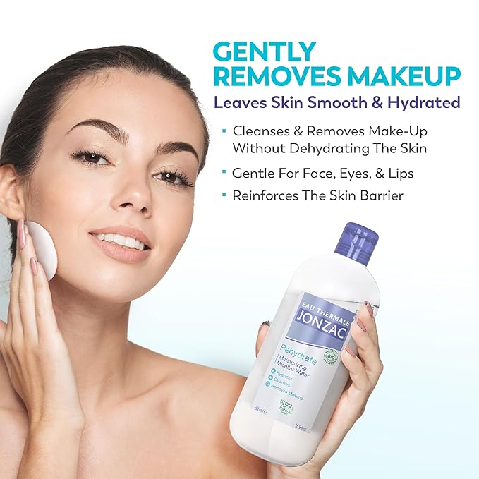 Organic Rehydrate Moisturizing Micellar Water – Gentle Makeup Remover – Hydrating Formula for Sensitive Skin – Dermatologist Tested – 16.9 Fl Oz