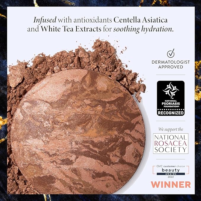 LAURA GELLER NEW YORK Everyday Routine Kit - Baked Balance-N-Brighten Color Correcting Powder Foundation, Sand + Retractable Angled Kabuki + Spackle Makeup Primer, Champagne Glow (3 PC)