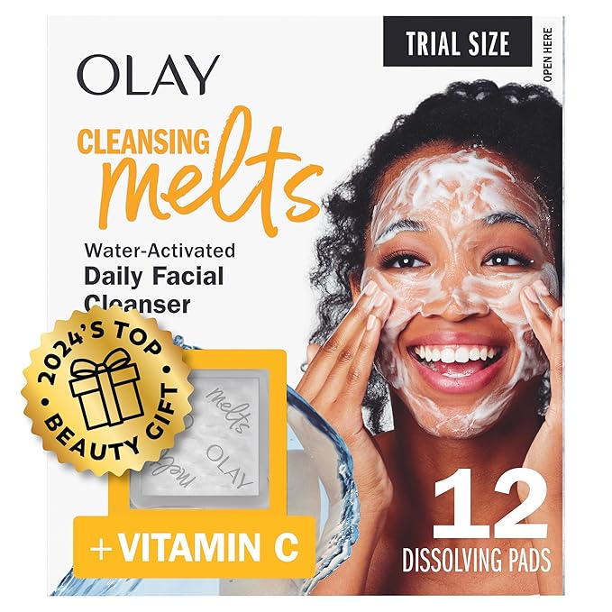 Olay Face Moisturizer, Regenerist Micro-Sculpting Cream for Women, Fragrance-Free - Hydrating, Anti-Aging Skin Care (1.7 oz) & Trial Size Vitamin C Cleansing Melts, Water-Activated Face Wash (12 ct)