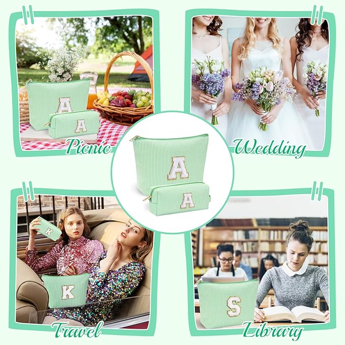 YOOLIFE Gifts for Girls & Women, Teen & Birthday Gifts, Personalized Initial Makeup Bag