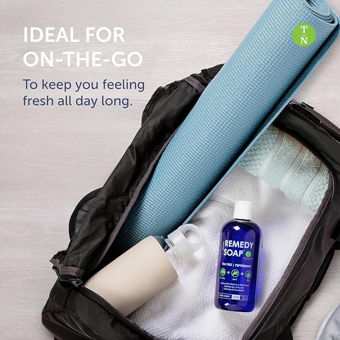 Truremedy Naturals 12 oz Tea Tree Oil Body Wash - Invigorating Tea Tree Soap with Peppermint, Aloe, Eucalyptus, Coconut and Olive Oil - Refreshing Body Wash for Men and Women - Shower Gel Cleanser