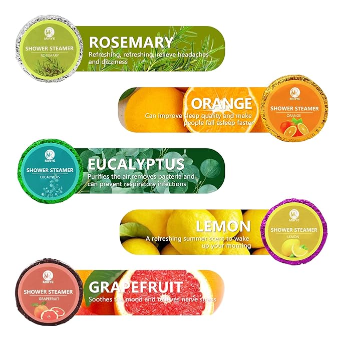 40 PCS Shower Steamers Aromatherapy for Women or Men, 10 Scent Shower Bomb Organic with Natural Essential Oil Relaxation, White Elephant Gifts Birthday Christmas Stocking Stuffers for Her Him