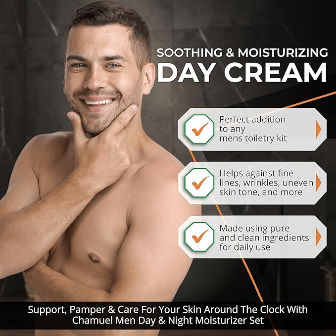 Day, Night Skincare Set for Men, Includes Anti-aging Post Shave Moisturizer + Night Moisturizer includes Retinol, The Essential Kit for Day, Night Skincare, Organic Key Ingredients