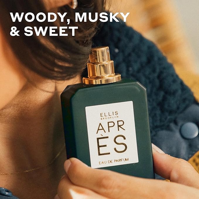 Ellis Brooklyn APRÈS Eau de Parfum, Winter-Inspired Unisex Fragrance with Bourbon, Vanilla & Evergreens, Clean, Long-Lasting, Sustainable Luxury Perfume, Made in the USA, 10ml / 0.33oz