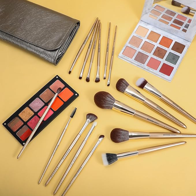 EIGSHOW Professional Makeup Brush Set, 16pcs with Case for Mascara Eyeliner Eyeshadow Concealer Foundation Powder Make up Brushes Kit (Monarch Butterfly)