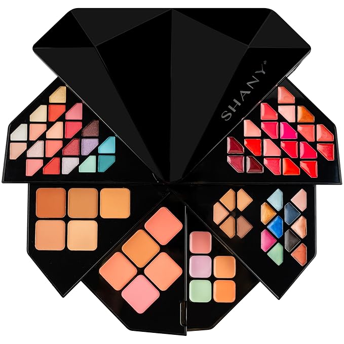 SHANY All in One Color Vibe Makeup Set - 80 Eyeshadows, 20 Lip Colors, 10 Eye Creams, 5 Eye brow makeup, 5 Concealers color corrector, 5 Blushes, 5 face powders and Makeup Mirror.
