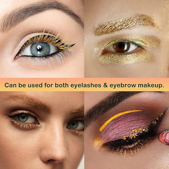 Maydear Gold Waterproof Colored Mascara - Long Lasting, Smudgeproof, Fast Dry, Lengthening Eye Makeup for Women - Party & Stage Use