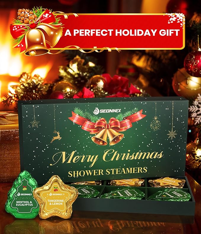 Shower Steamers Aromatherapy - 8 Pack Shower Bombs Christmas Gifts Stocking Stuffers for Women and Men, Stress Relief & Luxury Self Care, Gifts for Women Who Has Everything