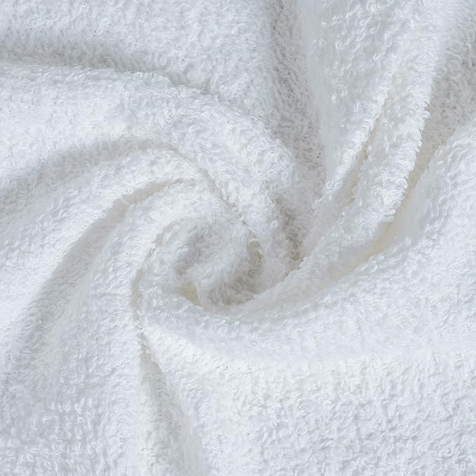 Softolle 100% Cotton Washcloths 24 Pack (12x12 Inches) Soft, Highly Absorbent Washcloth, Face Towels, Wash Cloths for Face, Ring Spun, Bulk Pack (Grey/White)