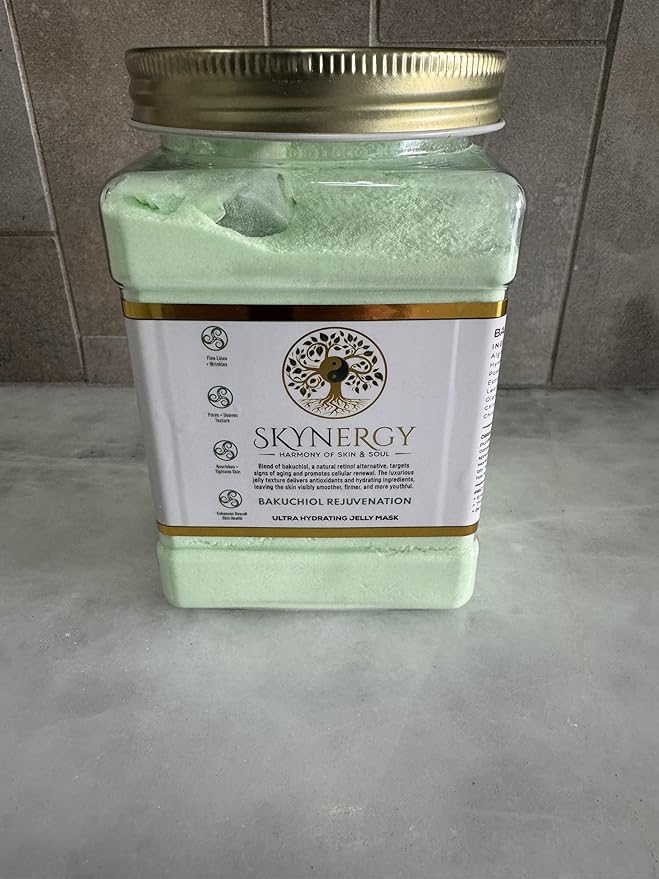 Bakuchiol Rejuvenation Jelly Face Mask - Professional Grade HydroGlo Peel Off Face Mask - Radiance, Reduced Fine Lines & Pigmentation - Vajafacial Jelly Mask | 12 Applications (30 Fl Oz)