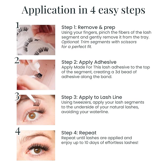 FlutterHabit The Sweetheart Lashes, DIY Lash Extensions [Up to 10 Day Wear], Natural & Curly Cluster Lashes, Salon Quality Eyelashes Extensions, Natural Lashes, No Lash Glue Included