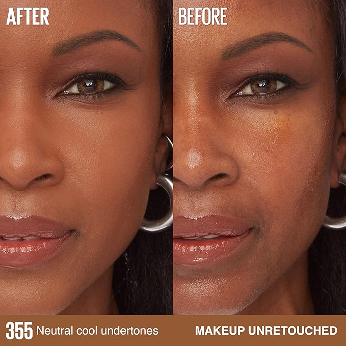 Maybelline Super Stay Lumi-Matte Foundation, Lightweight and Buildable Full Coverage Foundation Makeup For Up To 30HR Wear, 355, 1 Count