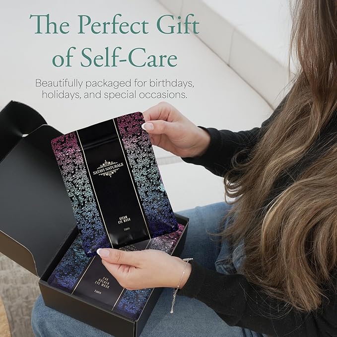 The Mini Spa Retreat – Home Spa Kit with 24K Gold Eye Masks, Bath Bombs, Sugar Scrubs, Candle & Steam Eye Mask – Relaxation & Self-Care Gift Set for Women (The Mini Spa Retreat)