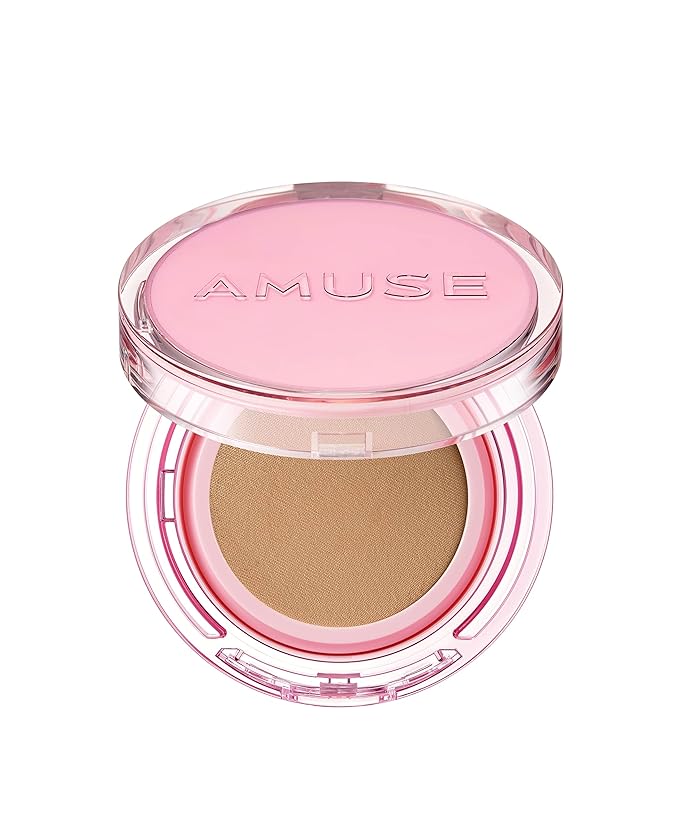 Amuse SEOUL DEW POWER VEGAN CUSHION FOUNDATION | Dewy, glow, long-lasting, double coverage, clean beauty, lightweight, natural look, foundation for sensitive skin, hydrating cushion (04 TAN)