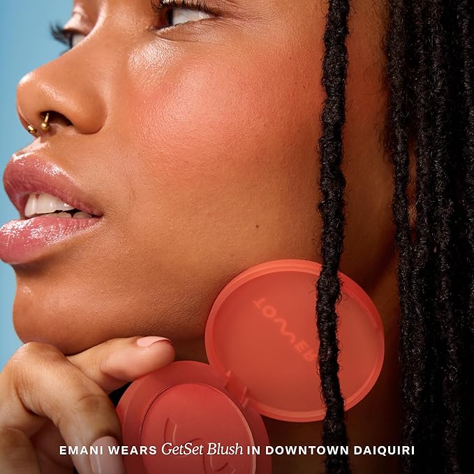 Tower 28 GetSet™ Soft Matte Powder Blush - Self-Setting 12-Hr Longwear Sweat-Proof Formula - Pigmented Orange Coral Blush Downtown Daiquiri x Toni Bravo Collab