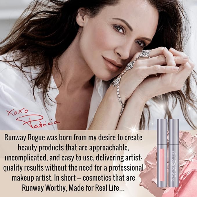 Runway Rogue Pearl Glam Long Wear Shimmer Liquid Lipstick, Metallic Light-Pink Lipstick with Gold and Rose Shimmer, ‘Go See’