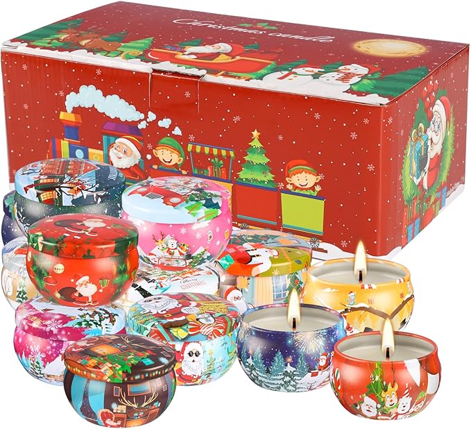 16PCS Scented Candles Christmas Gift Set, Natural Soy Wax 2.5oz Candles for Christmas Gift, 16 fragrances Flavor