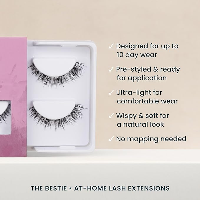 FlutterHabit The Bestie Lashes, 2 Sets of Eyelashes, DIY Lash Extensions, Up to 10 Day Lash Wear, Salon Quality Cluster Eyelashes for a Natural Look, No Glue Included