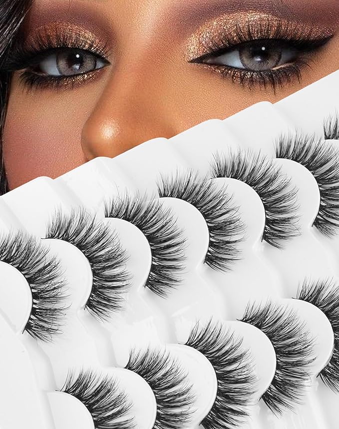 Frihappy False Eyelashes Cat Eye Lashes Natural Fake Lashes 7 Pairs FRH-289