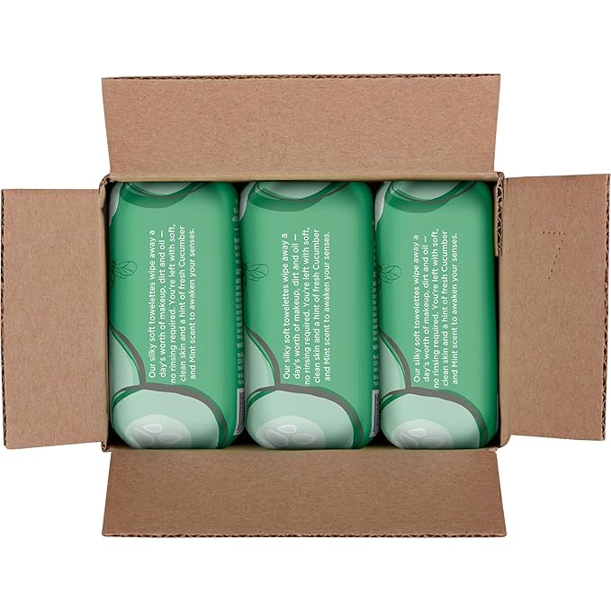 Burt's Bees Cucumber & Mint Face Wipes, for All Skin Types, Refreshing Makeup Remover & Facial Cleansing Towelettes, 30 Ct. (3-Pack)