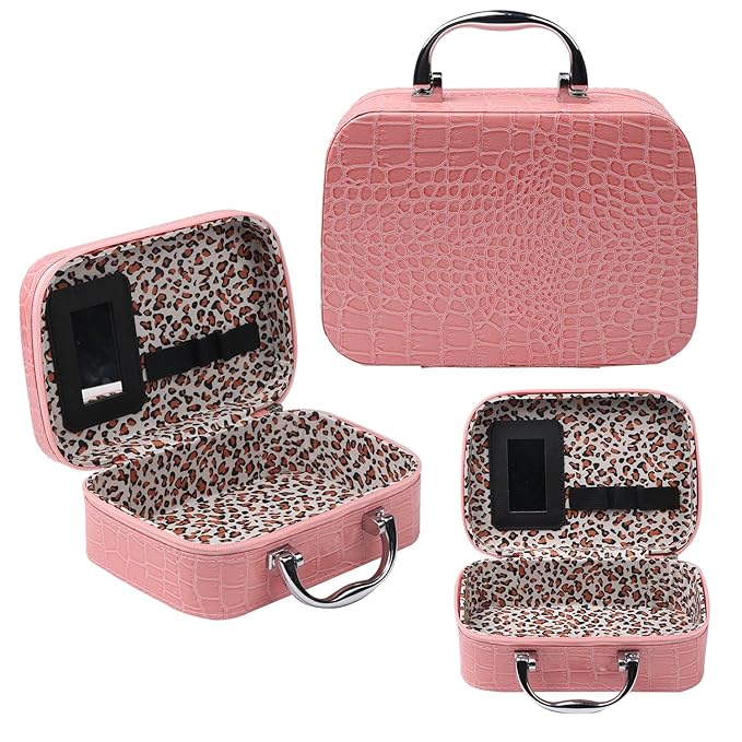 All in One Makeup Kit - 2X14 Eyeshadow Palette, Liquid Foundation, Eyeliner Pencils, Contouring Stick, 20pc Makeup Brushes (Pink)