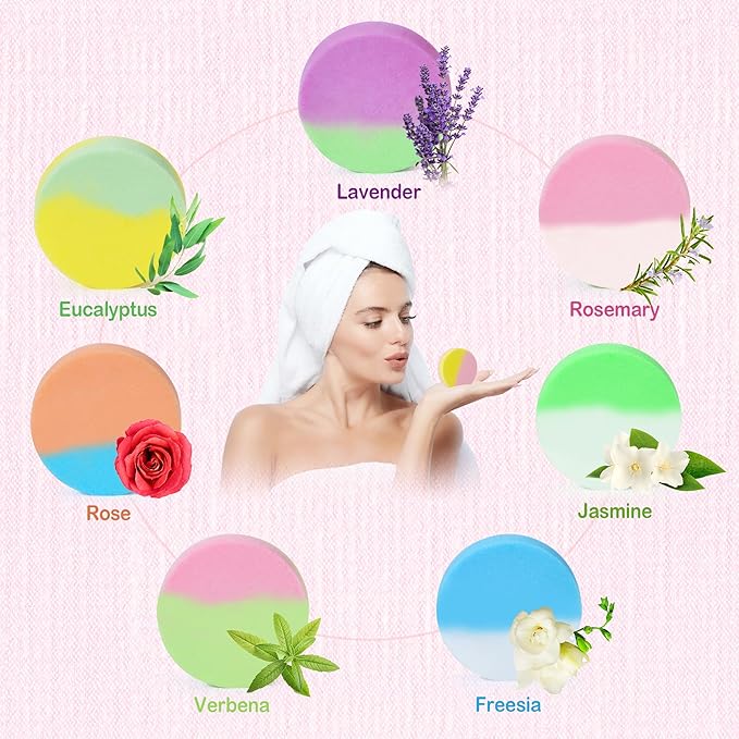 28 Pack Aromatherapy Shower Steamers, Individually Wrapped 7 Scents Bath Bombs,Natural Essential Oil Home SPA Self Care Stress Relief, Perfect Gifts for Her on Birthday Mother's Day Gift Set