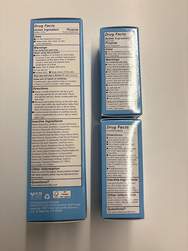 Kate Somerville EradiKate 3% Sulfur Daily Foaming Cleanser Acne Treatment – Clinically Formulated Medicated Face Wash Balances Skin and Cleans Pores, 2-Pack of 4 Fl Oz Each