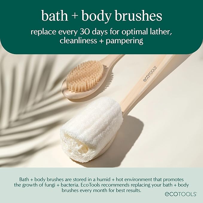 EcoTools Dry Body Brush, for Post Shower & Bath Skincare Routine, Removes Dirt and Promotes Blood Circulation, 1 Count