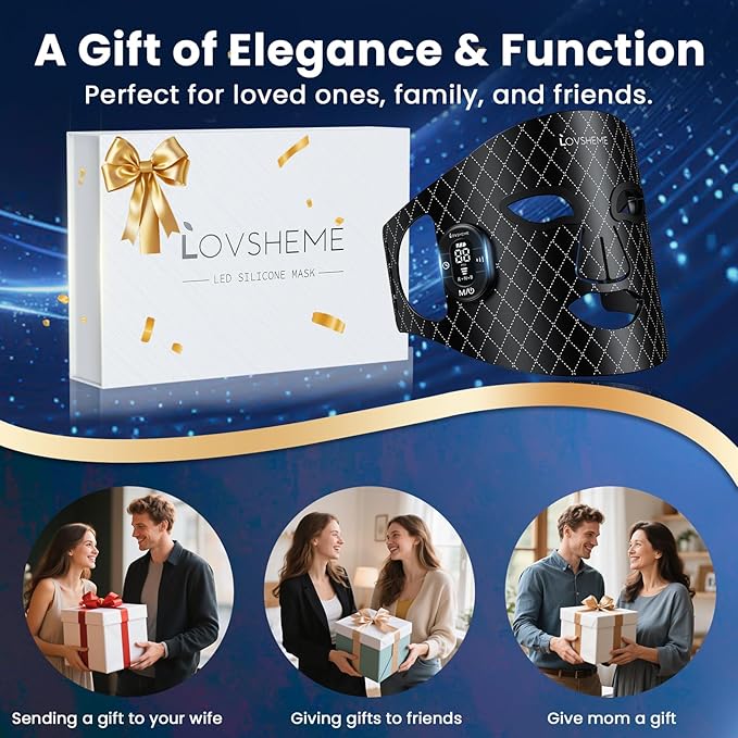 Red Light Therapy for Face – Wireless Red Light Therapy Mask LED Face Mask Light Therapy with 320 LEDs, 3 Modes, Skin Rejuvenation, Anti-Aging Skincare Ideal Beauty Gift for Women & Men