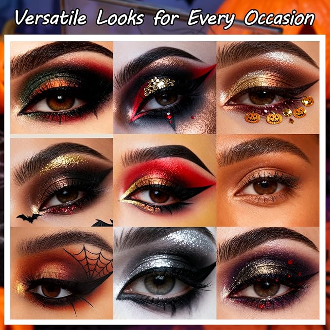 Erinde Warm Neutral Smokey Eyeshadow Palette, 15 Colors Matte Shimmer Metallic, Brown Terracotta Champagne Black White Red, High-Pigment Blendable Eye Shadow for Daily Wear, Parties & Halloween