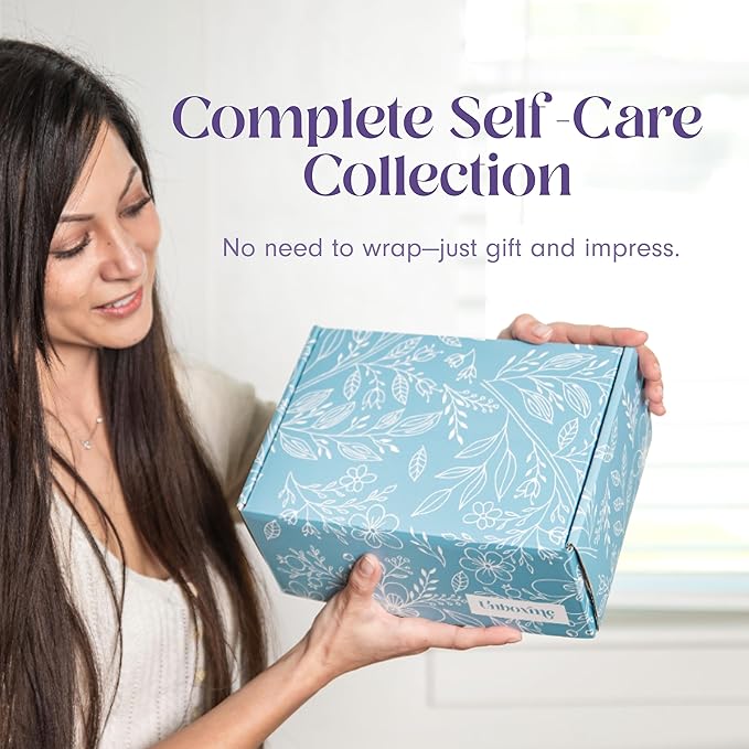 Unboxme Luxury Lavender Spa Gift Set - Relaxation Gift Basket with Candle & Bath Bombs - Self-Care Package for Women, Birthday, Wellness Gift