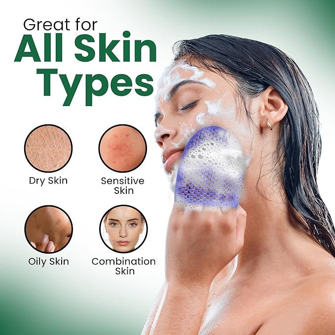 Panthenol Soap-Free Gel Cleanser Bundle with Supracor SpaCells Exfoliating Facial Sponge | Hydrating Cleanser & Honeycomb Exfoliating Glove for Deep Skin Cleansing | Panthenol Cleanse